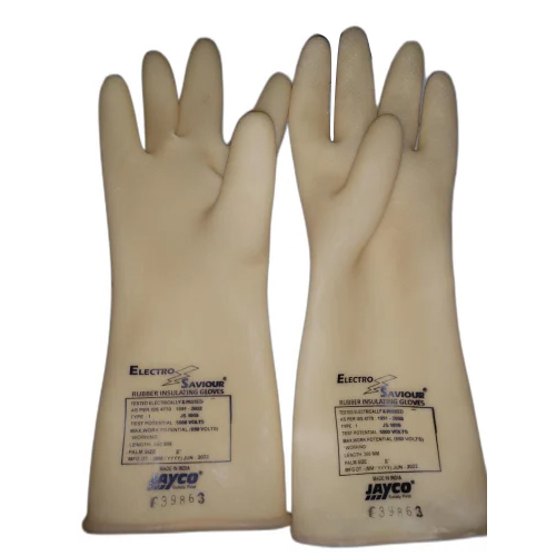 Jayco Plain Electrical Safety Gloves - Rubber Material, Full Finger Style | Breathable, Washable, Cool Pass Fabric for Electricians