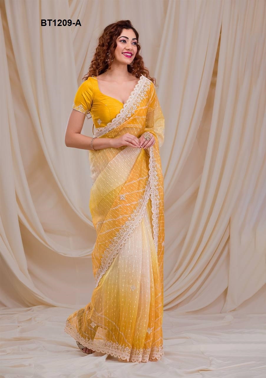 Georgette Saree - 5.5 Mtr Embroidered With Sequins & Thread Work Party Wear For All Seasons