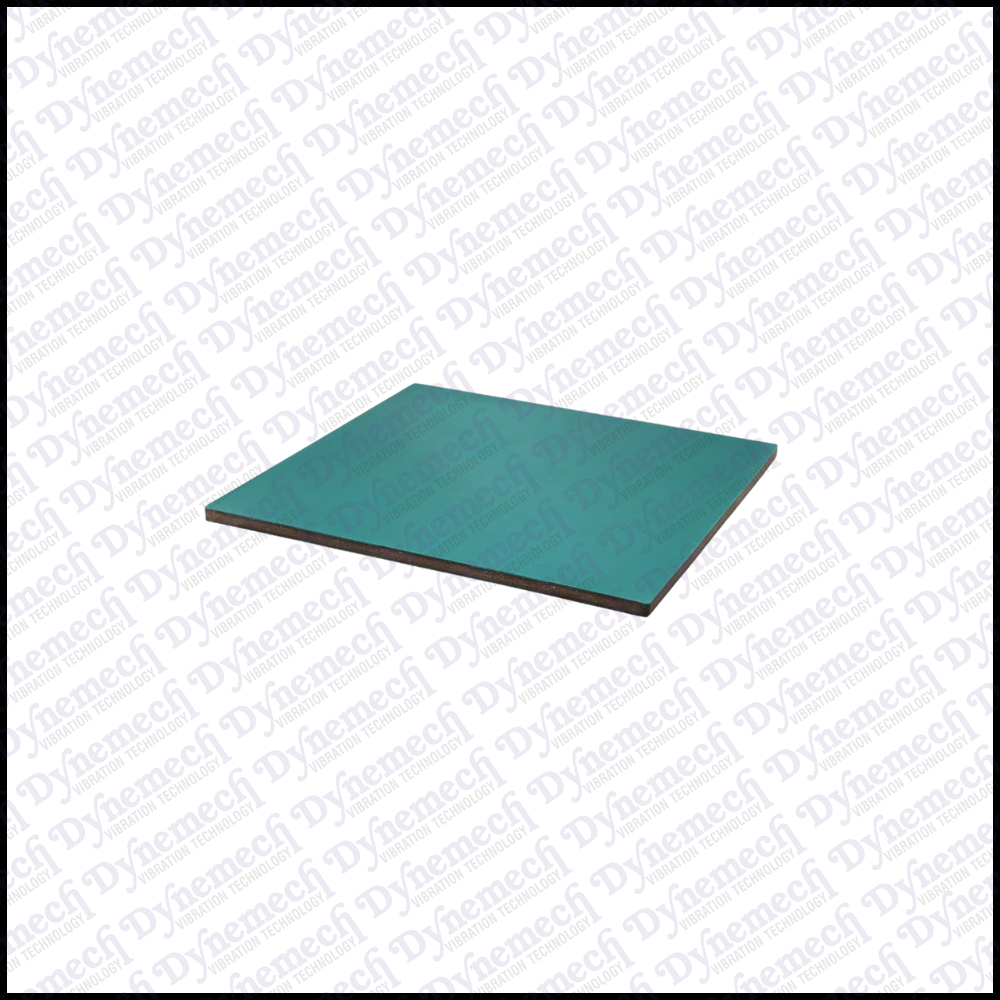 Dynemech Anti-vibration Insulation Plate - Nitrile Rubber & Synthetic Composite, 500x500x15mm, Green/grey/black | Shock & Vibration Control For Lathe & Milling Machines, Hardness 90-92, Max Load 10kg