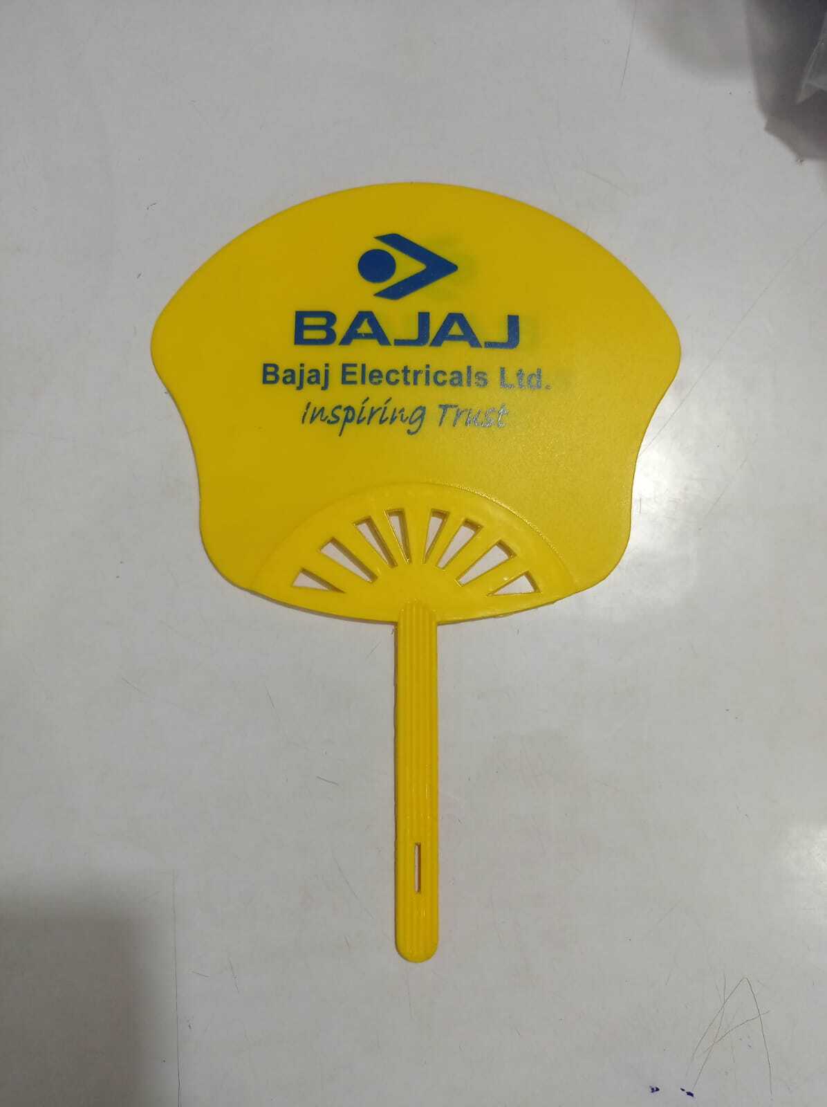 Plastic Hand Fan - 8x10 Inches, Yellow Color | Lightweight 50 Grams, 4-inch Handle, Ideal For Promotional Events And Giveaways