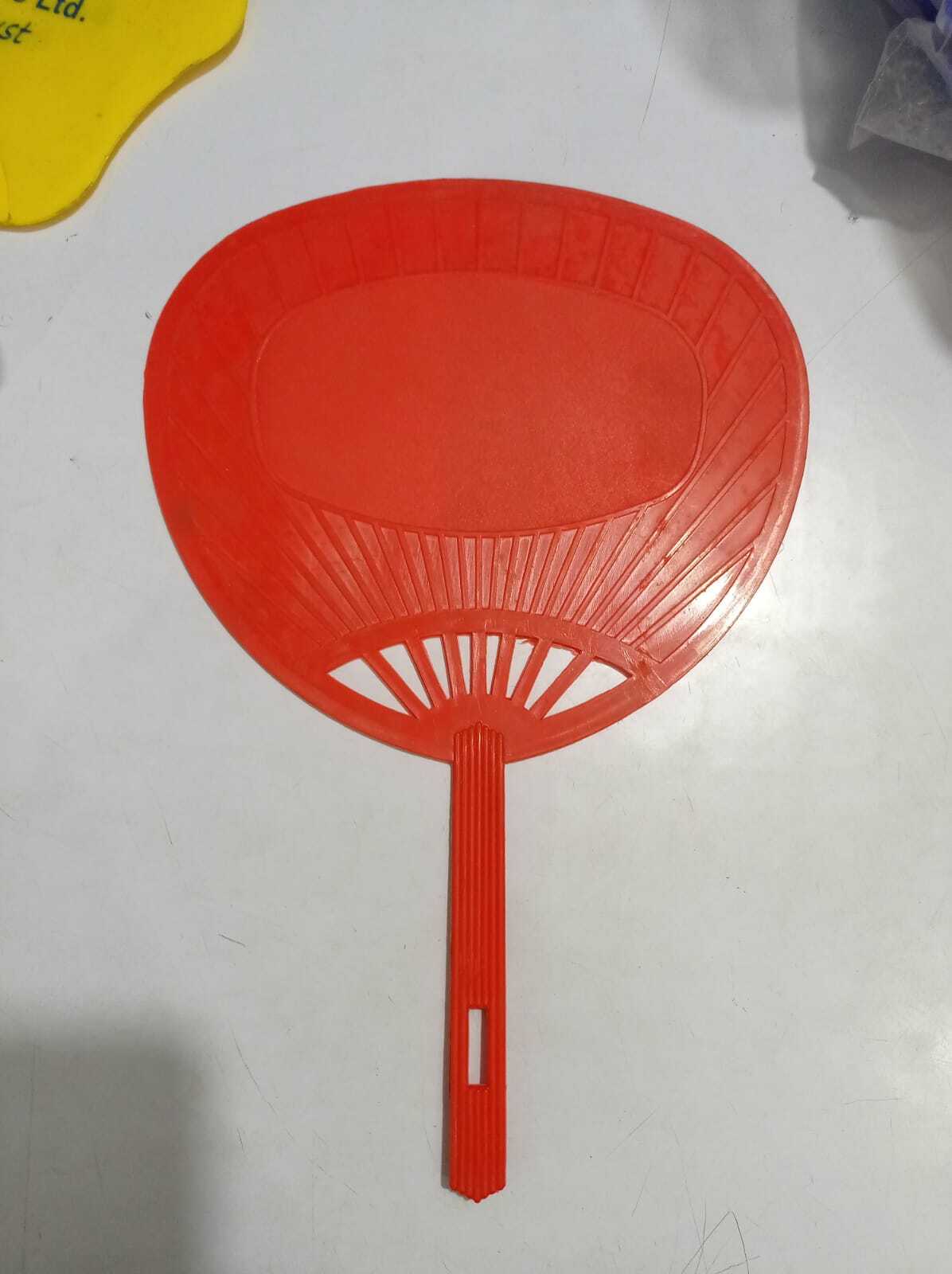 Plastic Hand Fan - 8x10 Inches, Yellow Color | Lightweight 50 Grams, 4-inch Handle, Ideal For Promotional Events And Giveaways