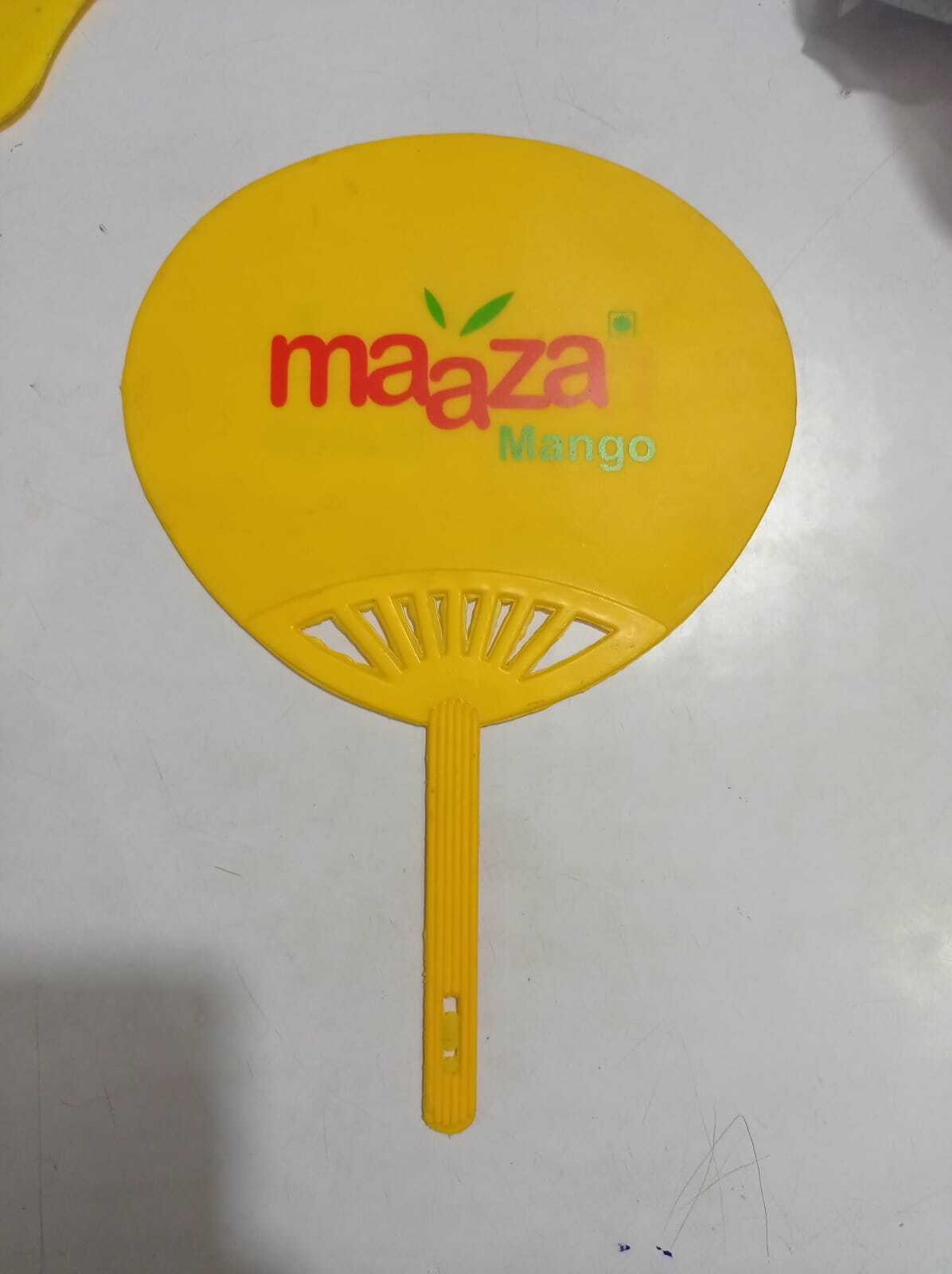 Plastic Hand Fan - 8x10 Inches, Yellow Color | Lightweight 50 Grams, 4-inch Handle, Ideal For Promotional Events And Giveaways