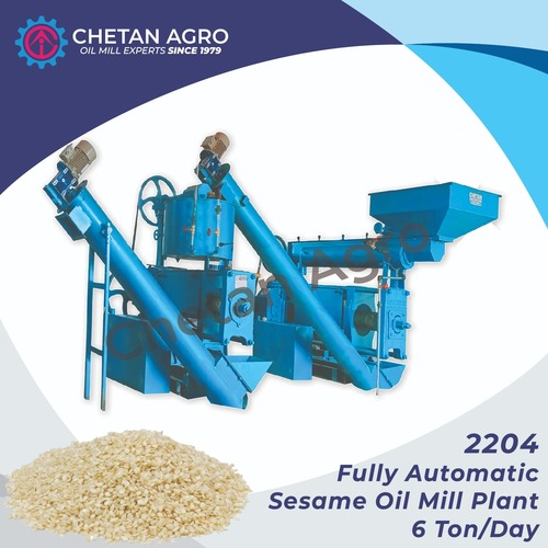 Sesame Fully Automatic Oil Mill Plant Chetan Agro Oil Mill Plant Capacity 6 Ton/Day - Power: 30 To 40 Hp Horsepower (Hp)