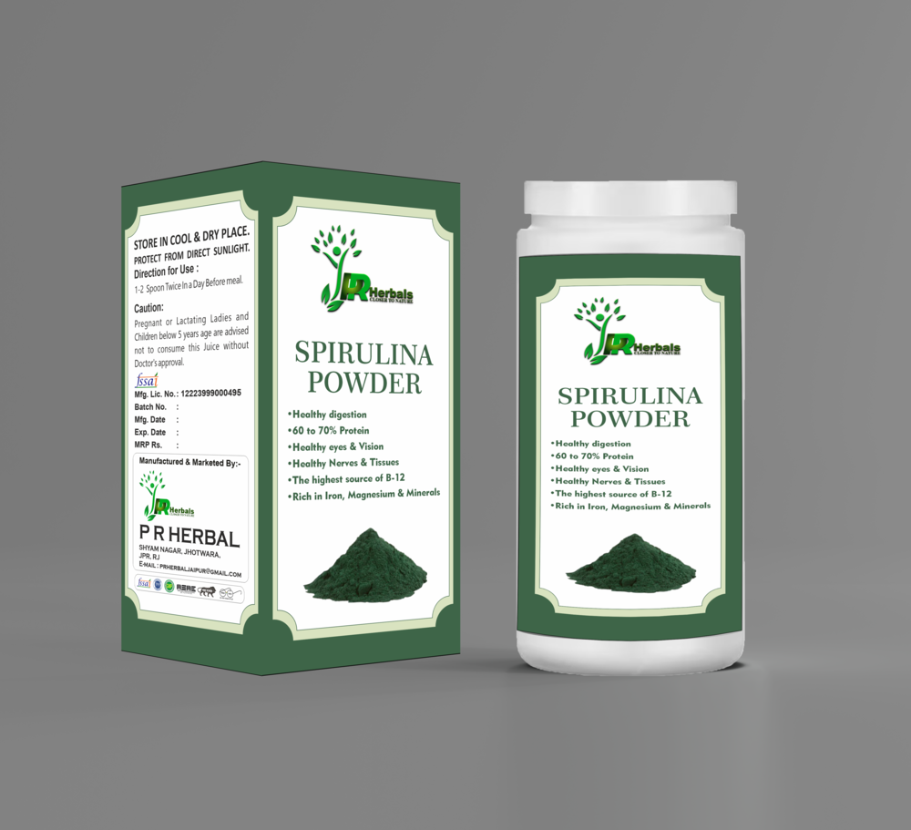 Herbal Spirulina Powder - Herbal Churan & Powder | Rich In Nutrients, Complete Protein Source, Supports Immune Health And Detoxification