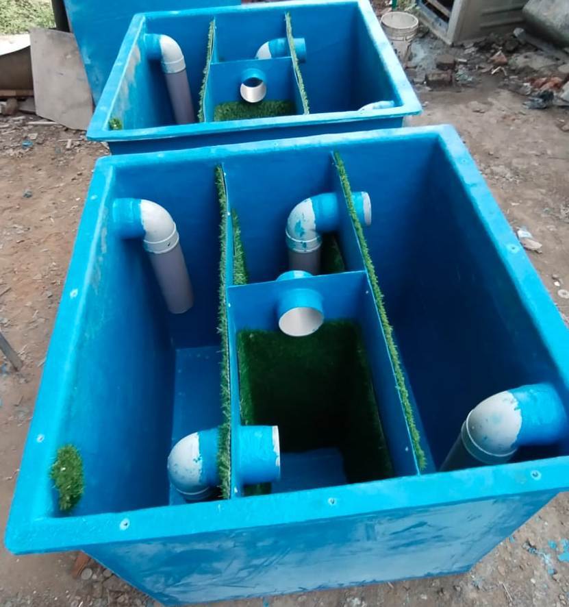 Frp Bio Tank - Rectangular, 1000l Capacity, 1m Height, 1m Length, 1m Width, Blue Or Grey | Designed For Toilet Waste, 15kg Lightweight, Bio Digested System