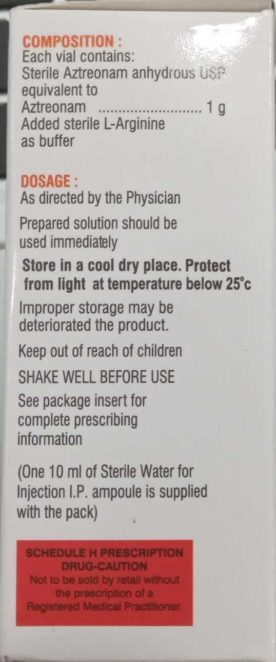 Aztreo 1gm Injection - Ingredients: Aztreonam (1gm)