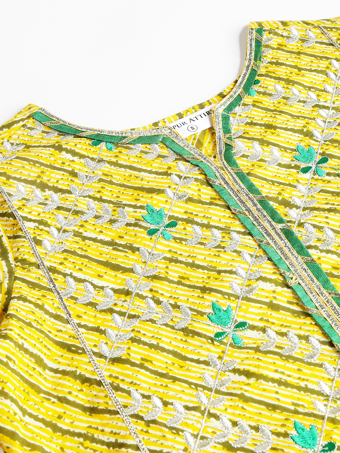 Women Straight Kurta - Embroidered Cotton, Yellow Color, 3-4th Sleeve | Casual, Formal, Quick Dry, Ethnic Style