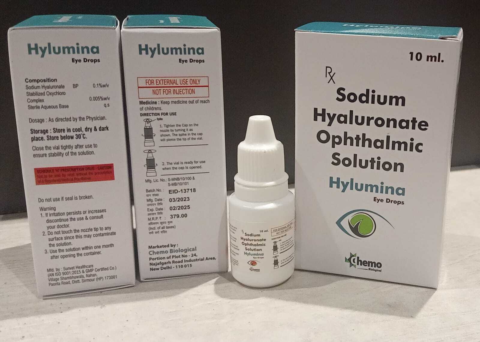 Sodium Hyaluronate Ophthalmic Solution - 0.1% Lubricant Liquid Eye Drops | Relieves Dry Eyes, Protects Against Irritation, Suitable For Adults And Teenagers