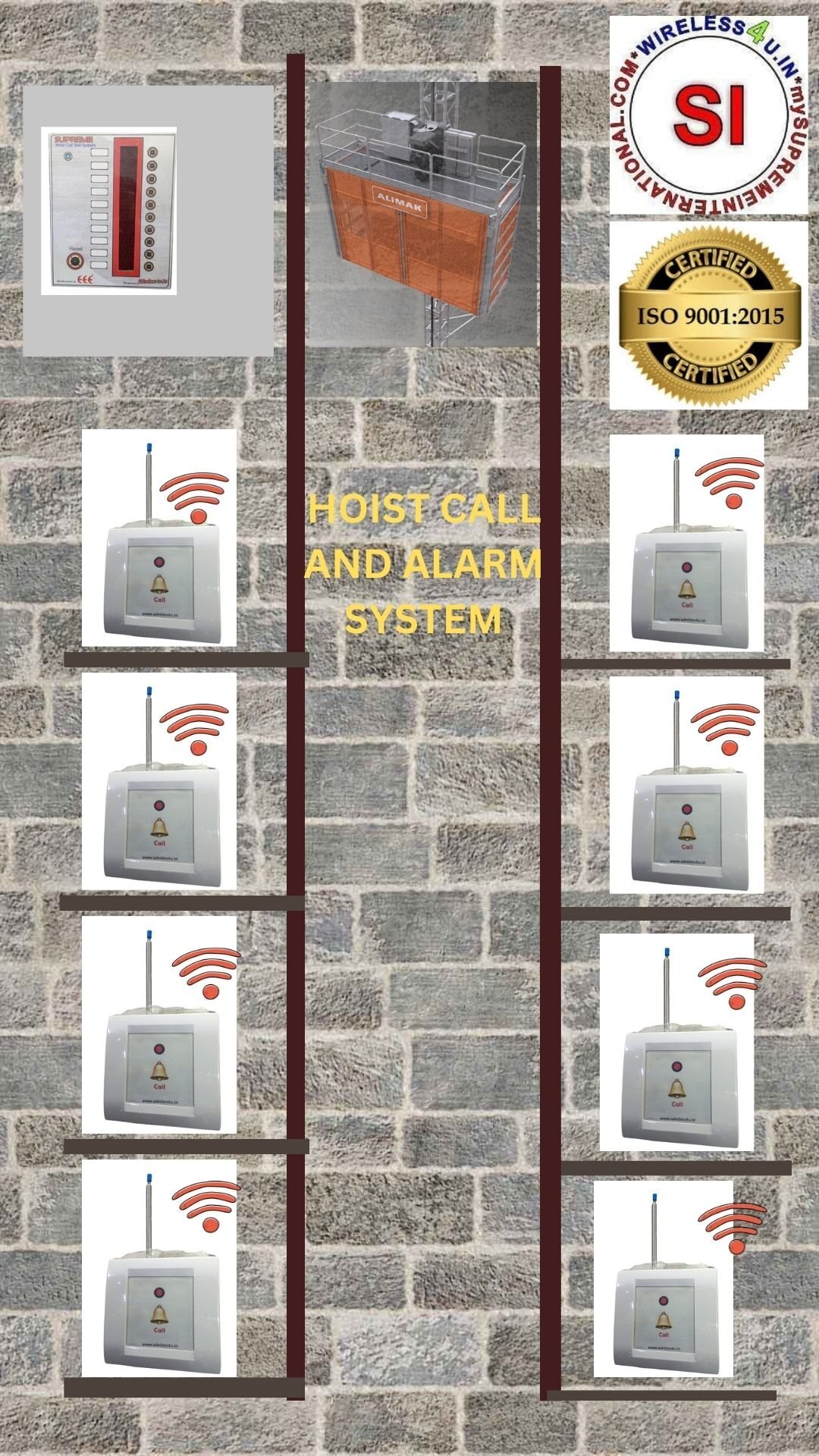 Wireless Nurse Call Bell System - Standard Size, Red Led Light Display | Effortless Patient Assistance, Real-time Data Logging, Multi-display Connectivity