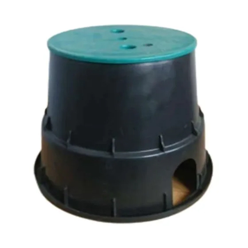 Round Earthing Pit Chamber Cover - Green Colored Coated, 50 Hertz Frequency, Warranty Included | Ideal for Earthing Applications