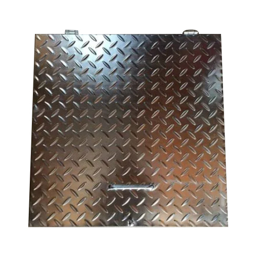 Mild Steel Earth Pit Cover - 450 x 450 mm, Silver Color, 1 kg Weight | Warranty Included for Earthing Applications