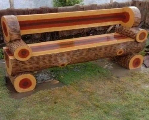 Frp Garden Bench - Fiber And Iron Mix, Durable Outdoor Seating Solution