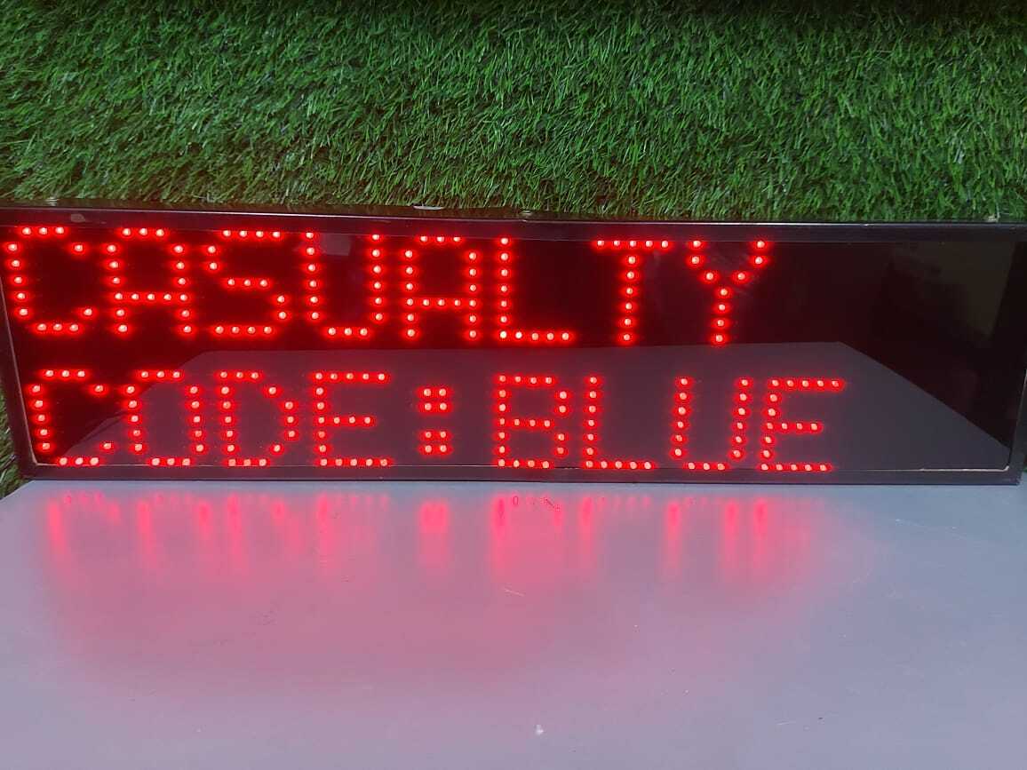 Hospital Codes Announcement - Standard Size, Red Led Light | Text & Number Display, Emergency Communication System For Healthcare