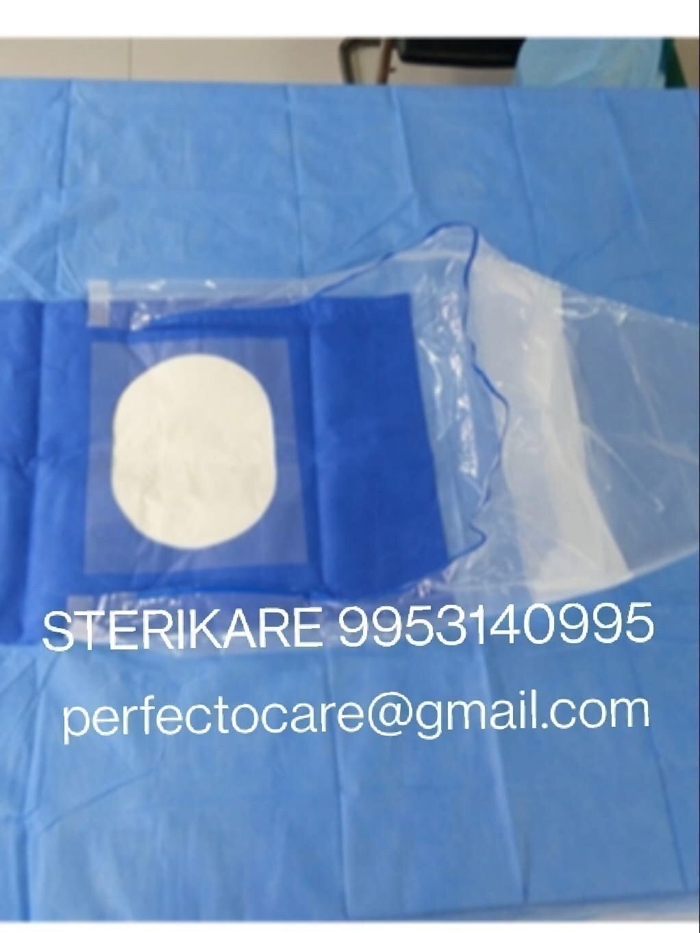 Ent Drape - Sms Fabric, 100x70 Cm, Lint Free, Hypoallergenic, Water Repellent, Eo Sterile , Ideal For Ophthalmic/lasik Surgery