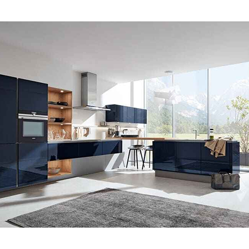 Modern Inline Shaped Kitchen - High-quality Wood & Aluminum, Easy-to-clean Design With Drawer Basket Accessory For Efficient Organization