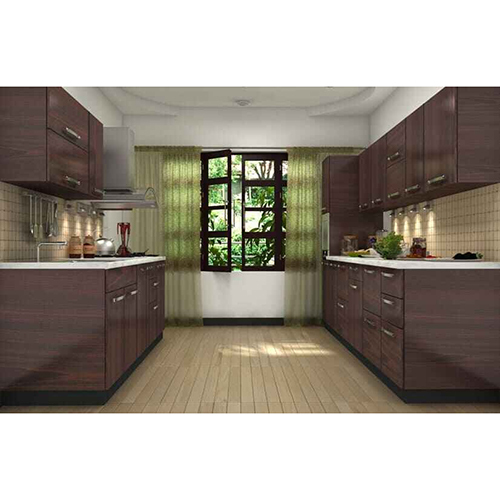 Residential Parallel Shaped Modular Kitchen - High-quality Wood, Durable Pp Plastic, Sturdy Aluminum , Easy-to-clean Design With Drawer Basket Storage