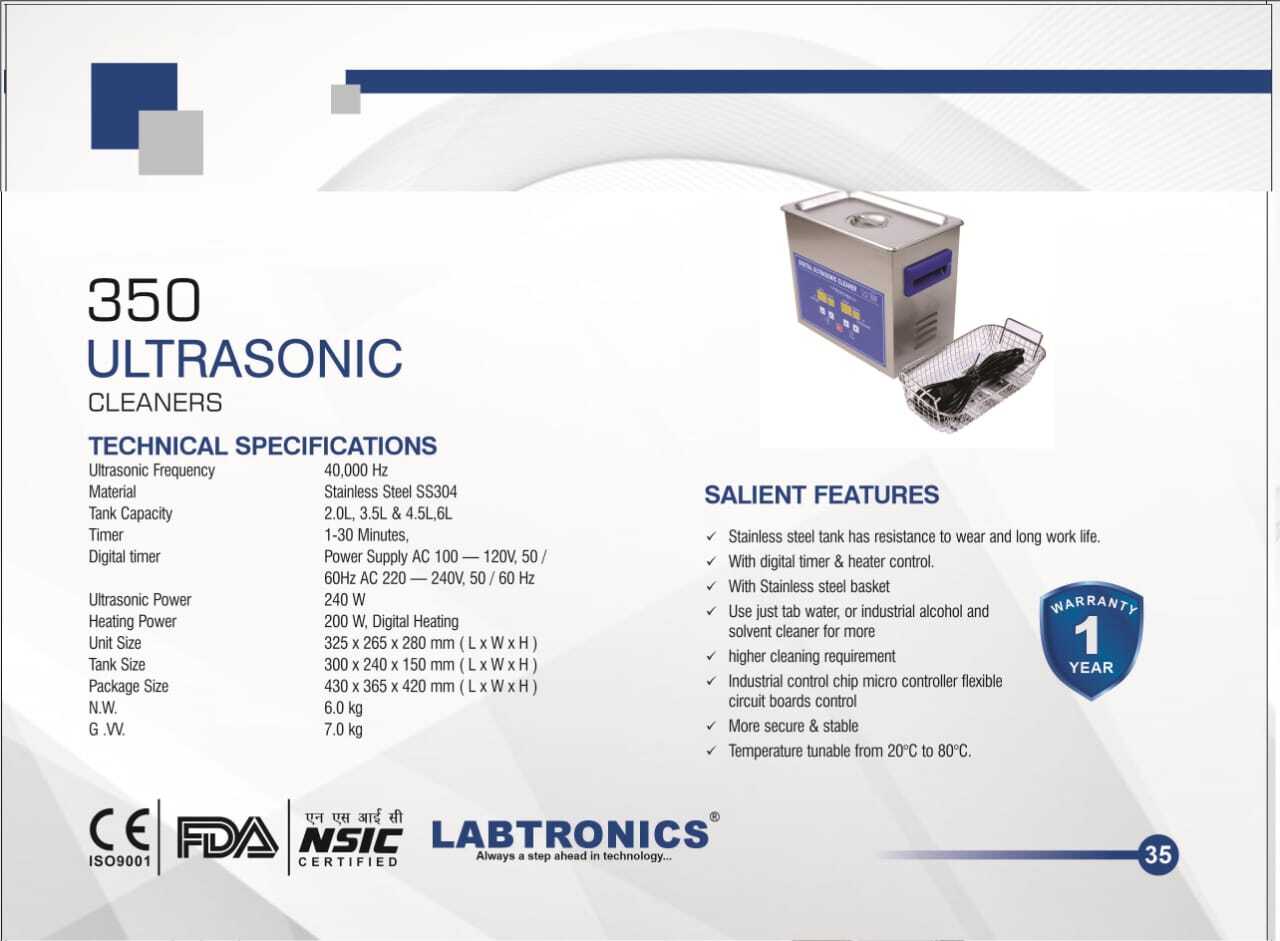 Lt-350a Ultrasonic Cleaner Capacity 2 Lts