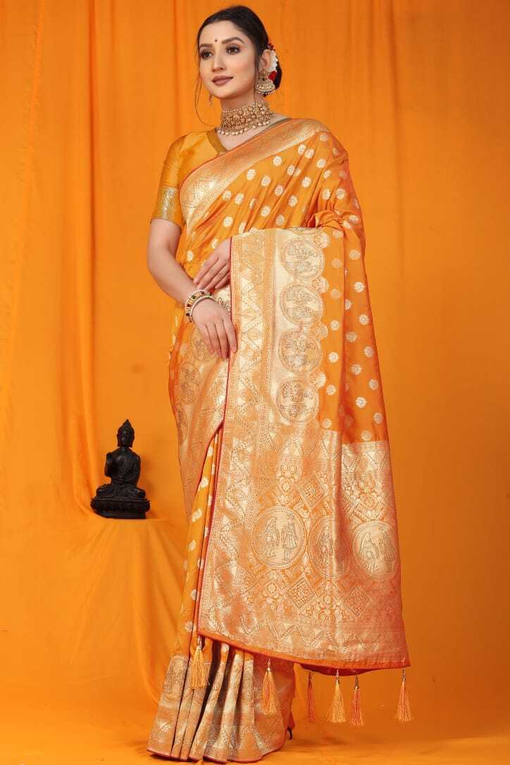 Handloom Sarees - Silk Material, 5 Vibrant Colors | Designer Zari Work For Special Occasions