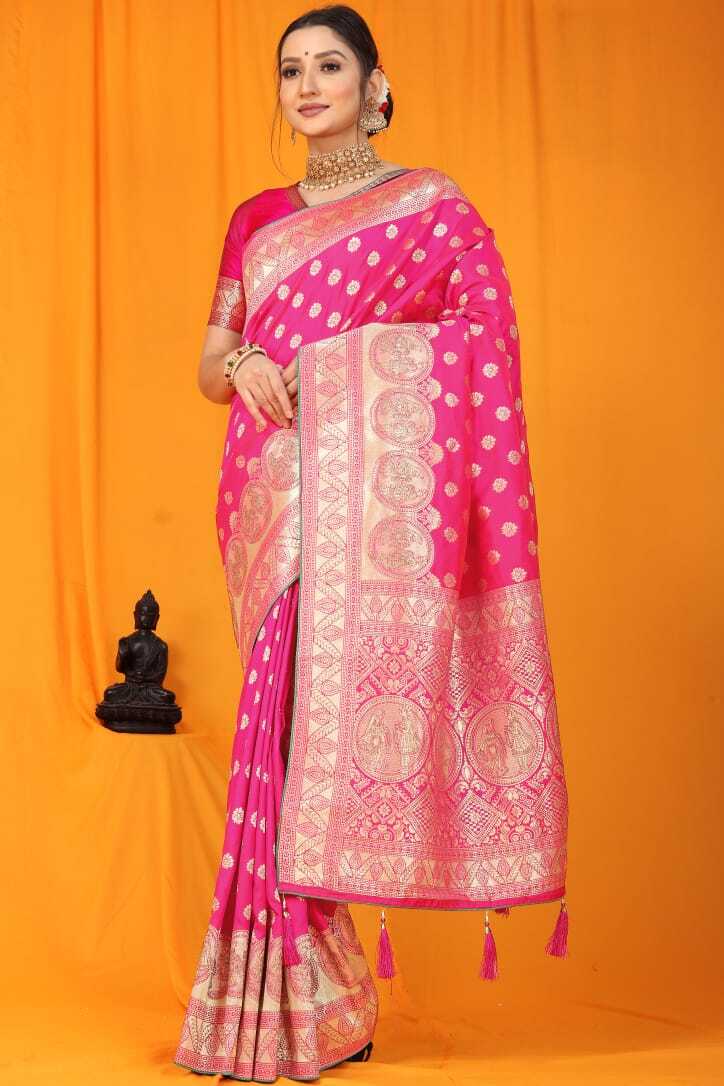 Handloom Sarees - Silk Material, 5 Vibrant Colors | Designer Zari Work For Special Occasions