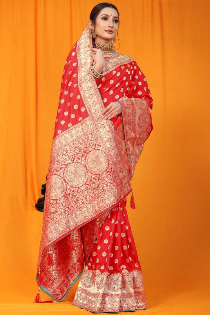 Handloom Sarees - Silk Material, 5 Vibrant Colors | Designer Zari Work For Special Occasions