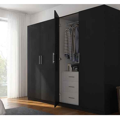 Modern Openable Shutter Modular Wardrobe - High-quality Mdf Board, Various Colors Available | Sleek Machine-cut Design, Carpenter Assembly