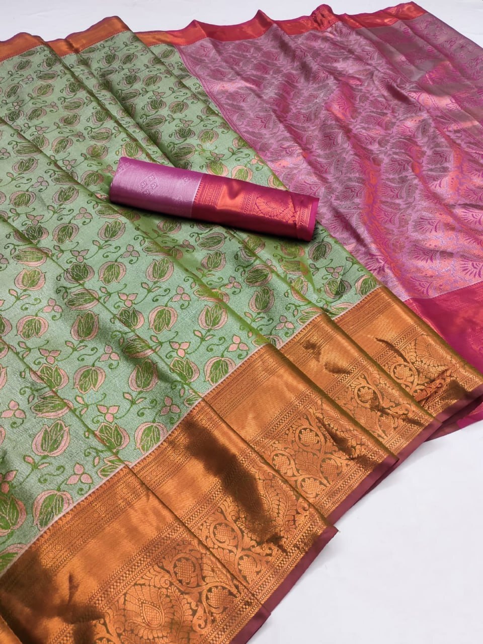 Hand Woven Sarees - Silk Material, Multicolour Hand Print Design | Traditional Occasion, Unique Work Type