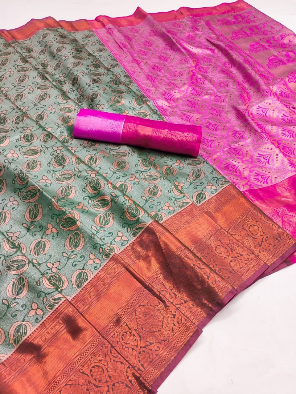Hand Woven Sarees - Silk Material, Multicolour Hand Print Design | Traditional Occasion, Unique Work Type