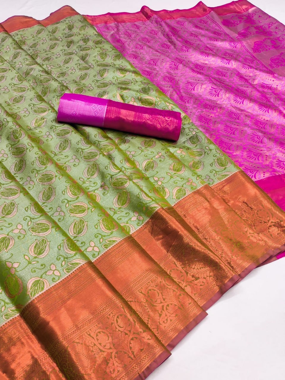 Hand Woven Sarees - Silk Material, Multicolour Hand Print Design | Traditional Occasion, Unique Work Type