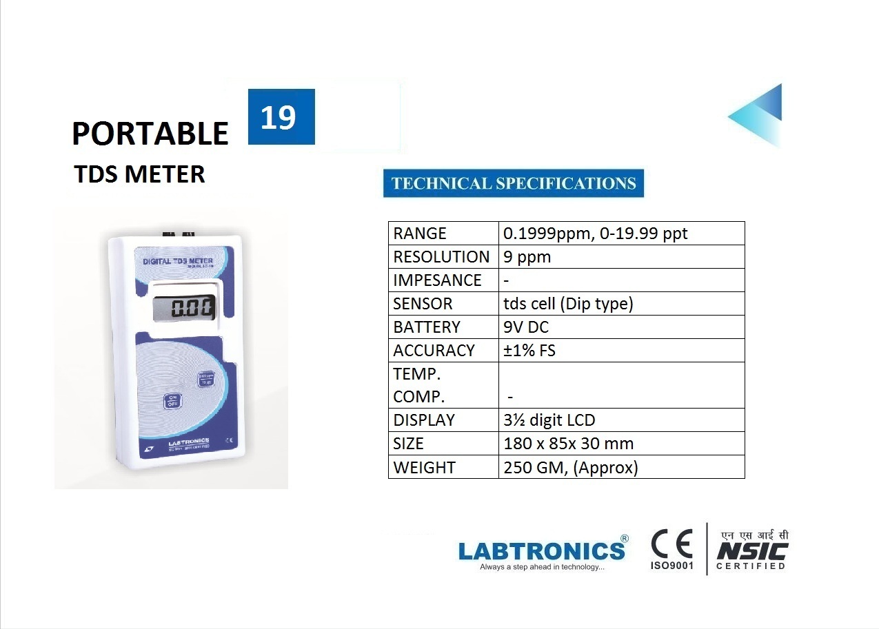 Lt-19 Portable Tds Meter - Color: White