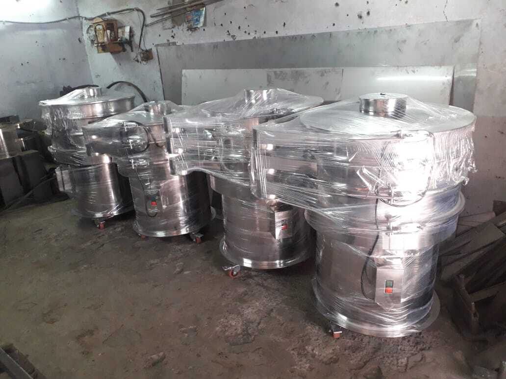 Vibro Sifter - Stainless Steel 316 Screen Dia. 752 Mm & 914 Mm Capacity 30-400 Kgs/hour Electric Motor 0.5-1 Hp 220-440v | Silver Finish Gyratory Motor Design