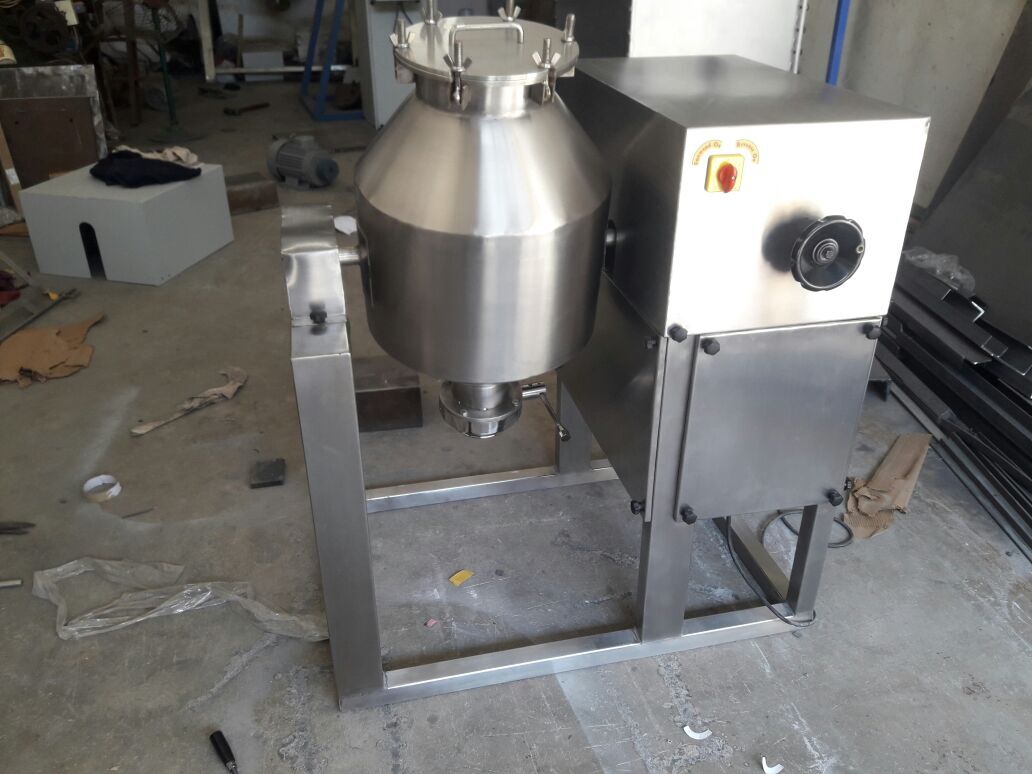 Double Cone Blender - Metal, Silver Color | Automatic Grade For Homogeneous Solid-solid Mixing