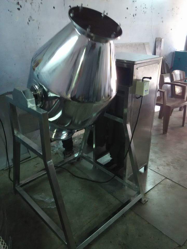Double Cone Blender - Metal, Silver Color | Automatic Grade For Homogeneous Solid-solid Mixing