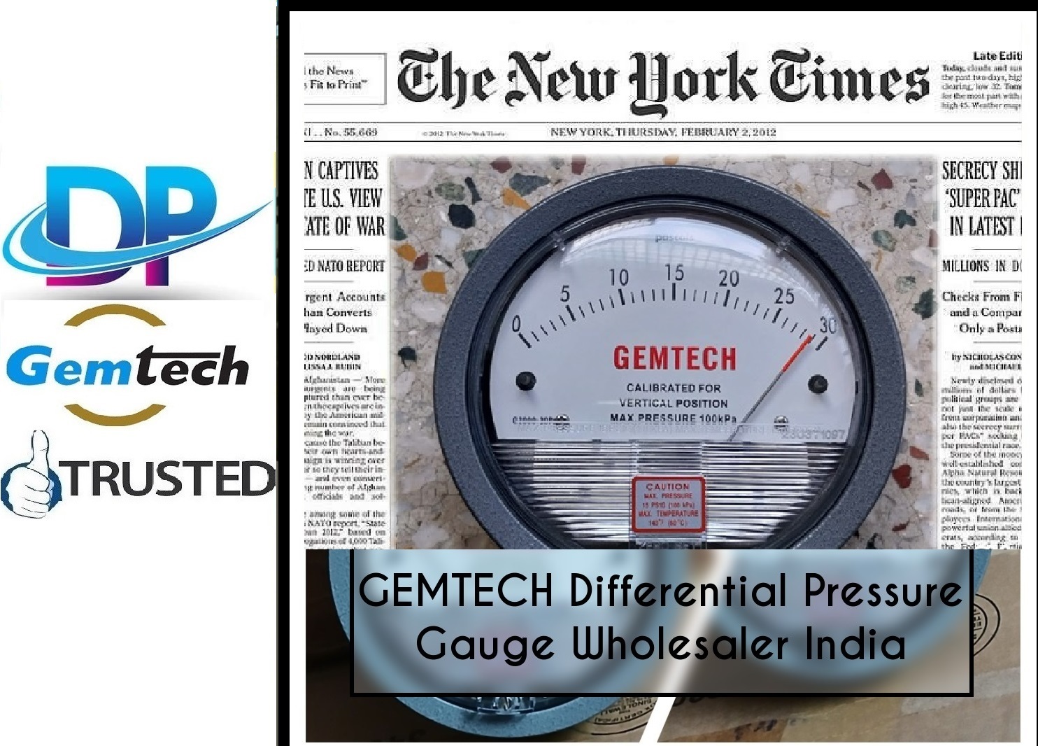 Gemtech Differential Pressure Gauge By Hadgaon Himayatnagar