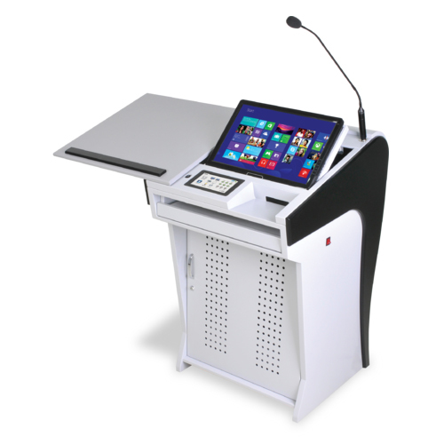 Digital Touch Podium - High-Quality PP and Steel, Polished Finish, Interactive Touch Screen, Multiple Color Options