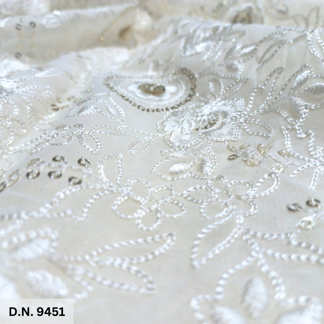 Sparkling Chain Stitch Sequin Embroidery Fabric - Color: Multicolor