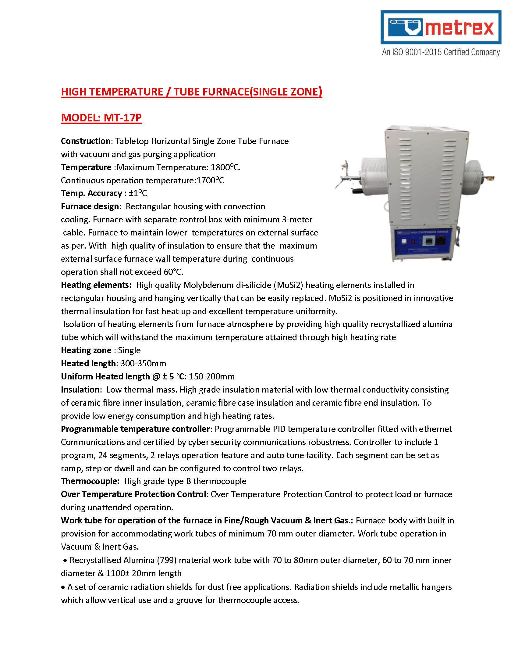 High Temperature / Tube Furnace(single Zone)