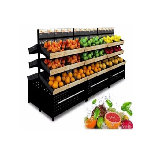 Brown Fruit And Vegetables Display Rack Stand