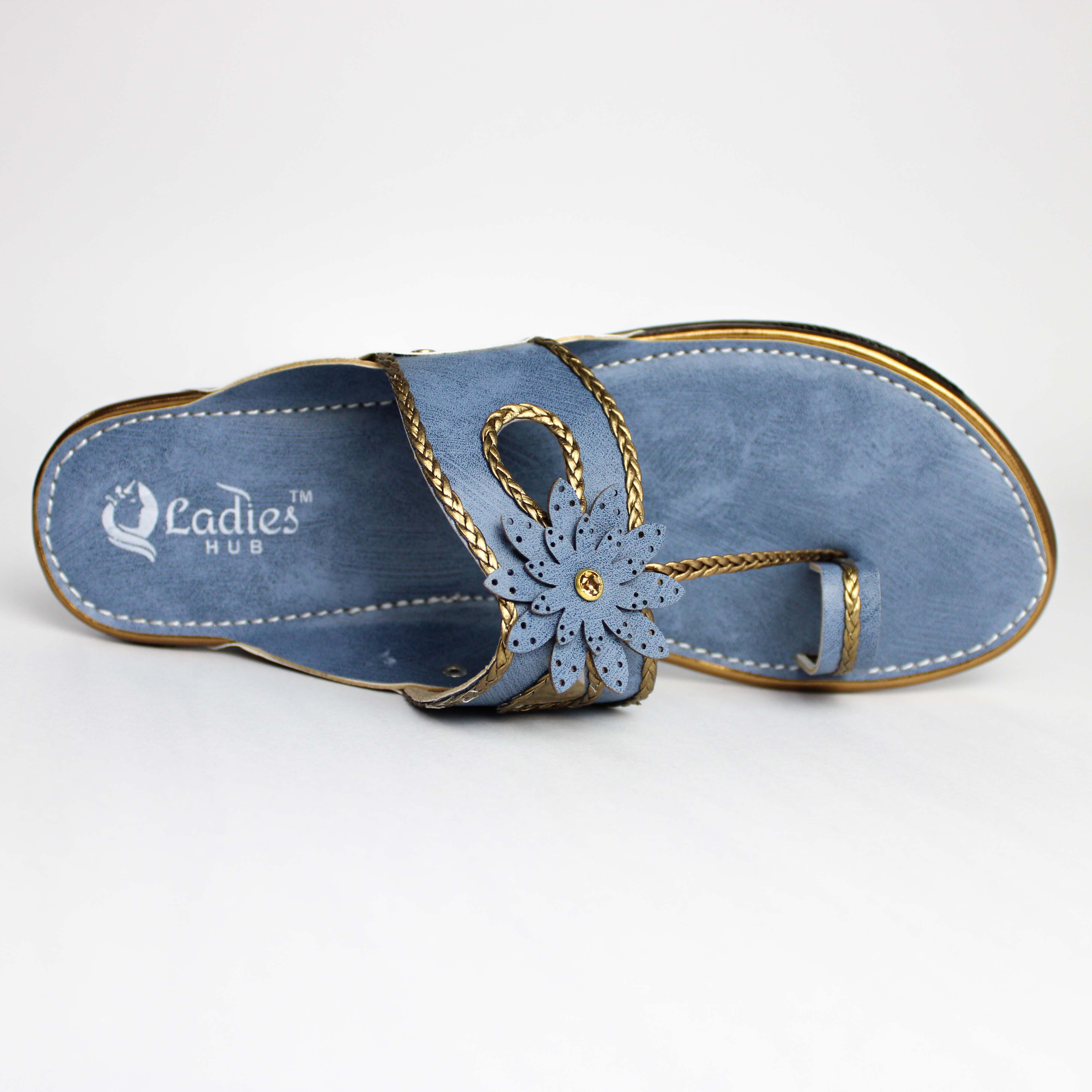Kolhapuri Flat Chappal Sandals - High-quality Material, Size 37-42 | Stylish Embroidered Toe Ring Design, Slip-on Comfort For Women And Girls