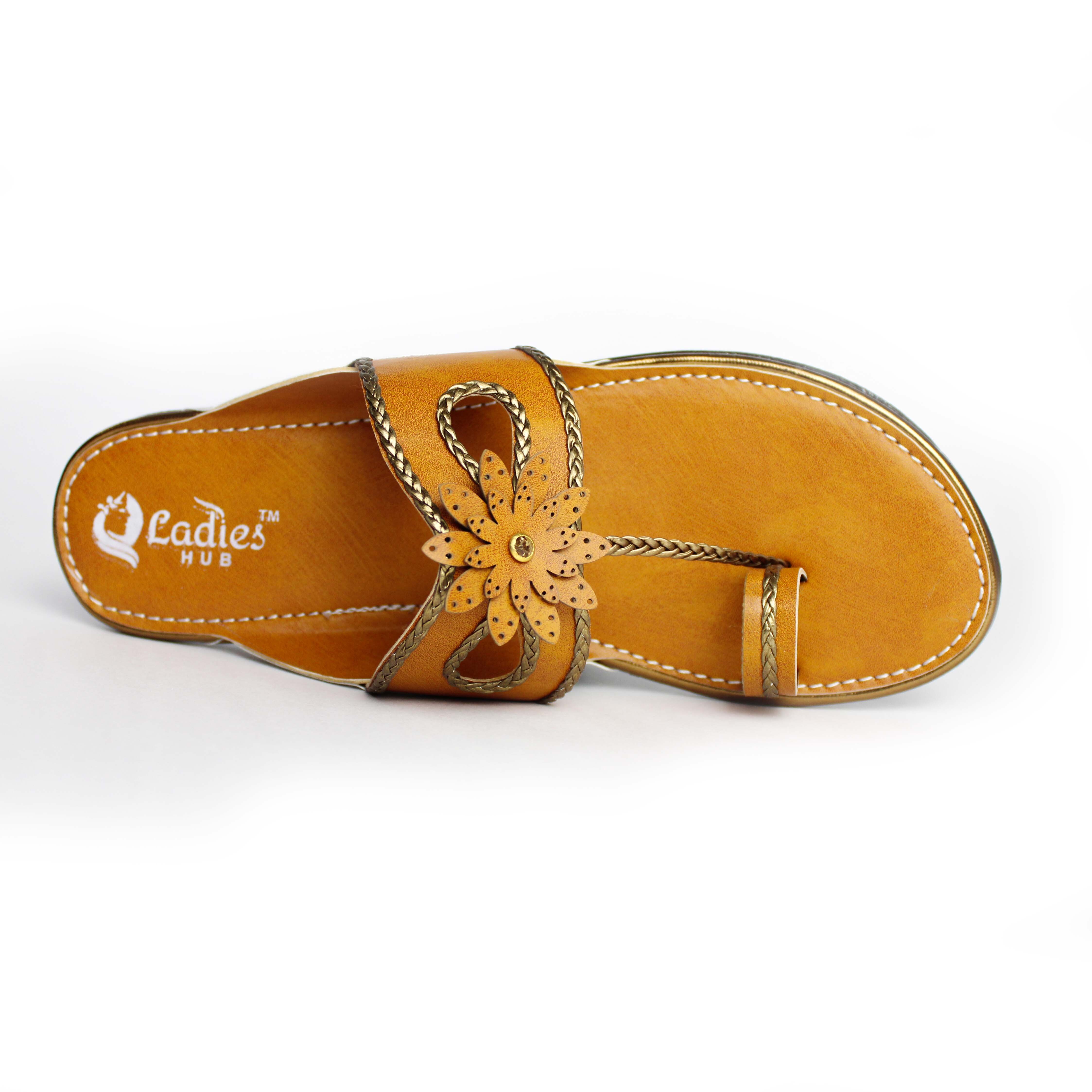 Kolhapuri Flat Chappal Sandals - Tpr Sole, Available Sizes 37-42 | Handmade Embroidery Upper Design For Women And Girls, Slip-on Style