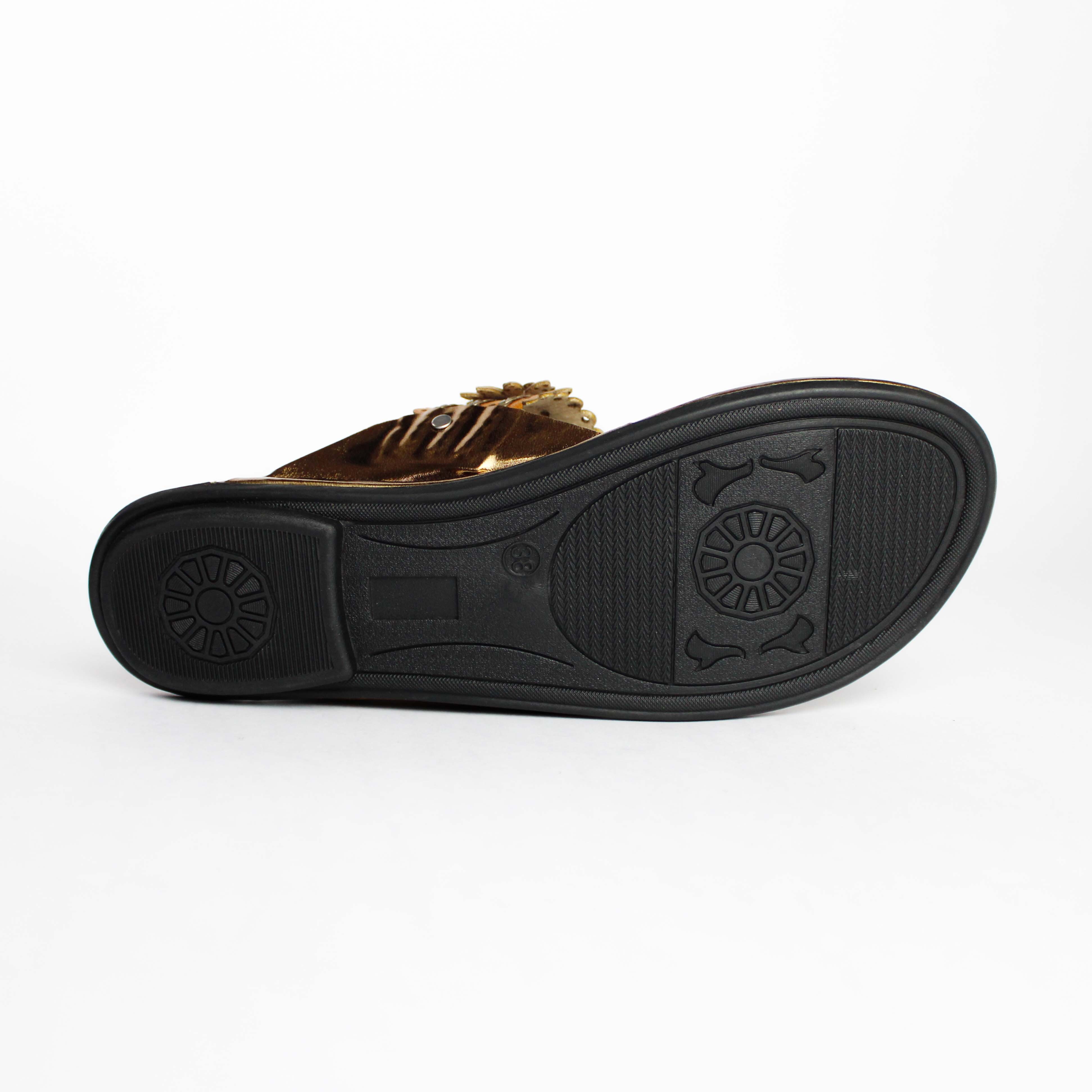 Kolhapuri Slippers Ladies - Other Material, Size 37-42 | Handmade Slip-on Toe Ring Sandals For Women With Embroidery Upper Design