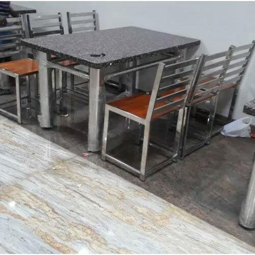 स्टेनलेस स्टील सिल्वर एसएस रेस्तरां भोजन टेबल