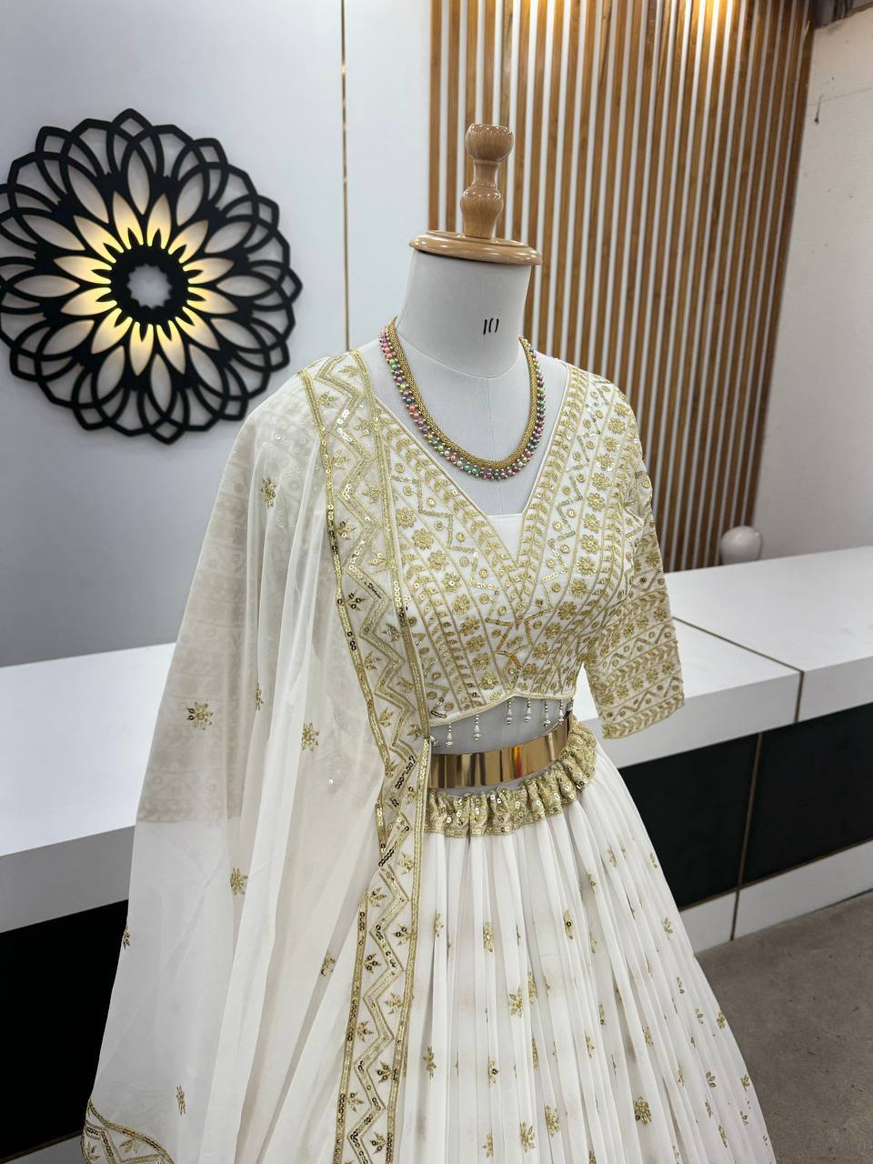 Wedding Lehenga - Decoration Material: Sequins