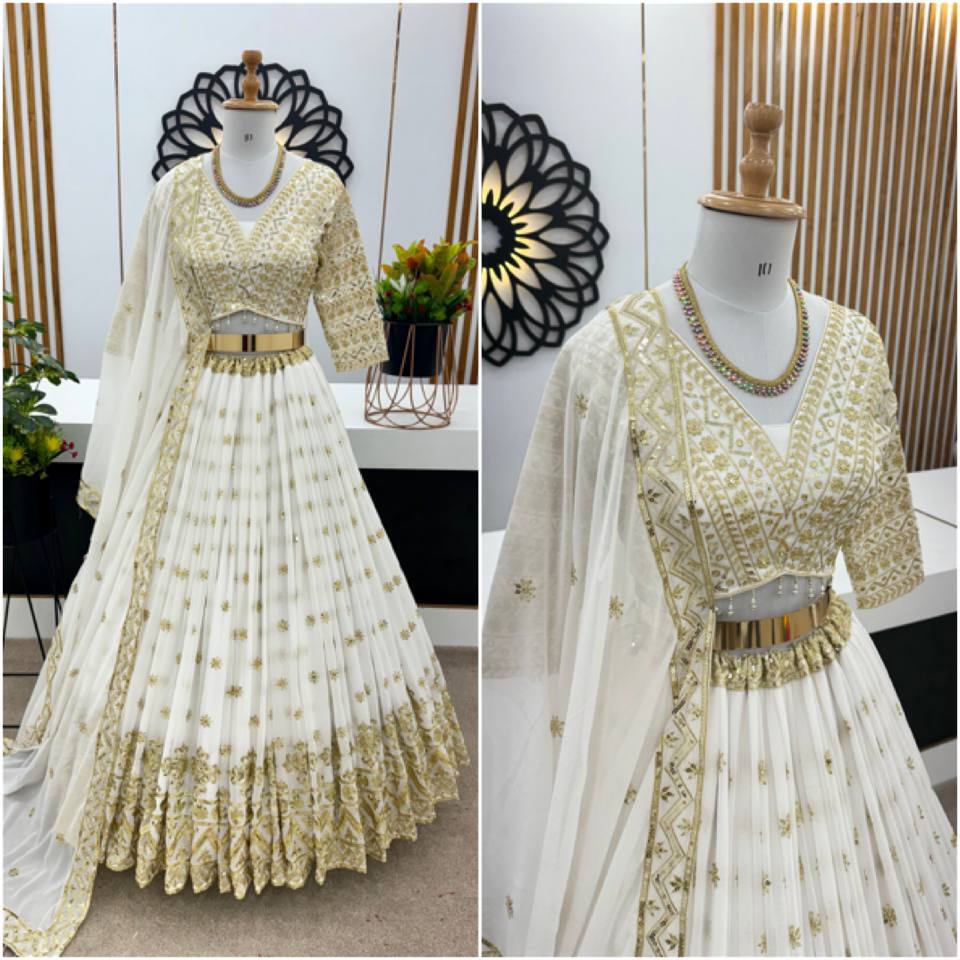 Wedding Lehenga - Decoration Material: Sequins