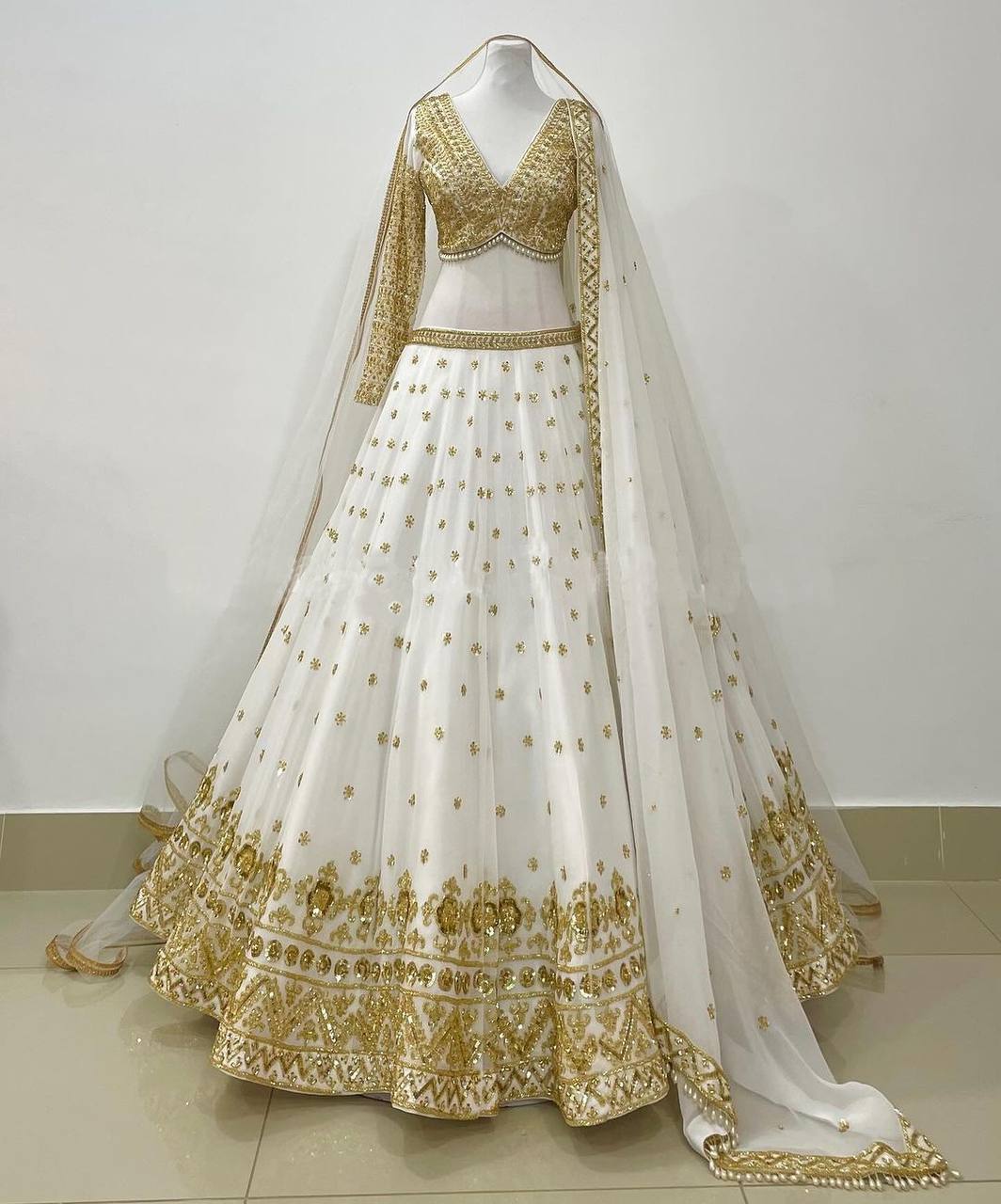 Wedding Lehenga - Decoration Material: Sequins