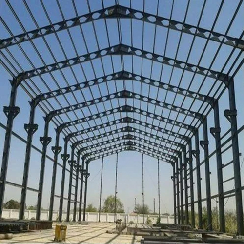 MS Structural Fabrication Service - Mild Steel, Powder Coated, Customizable Design for Variable Span & Height | Ideal for Industrial Buildings & Warehouses, IS 800 Compliance