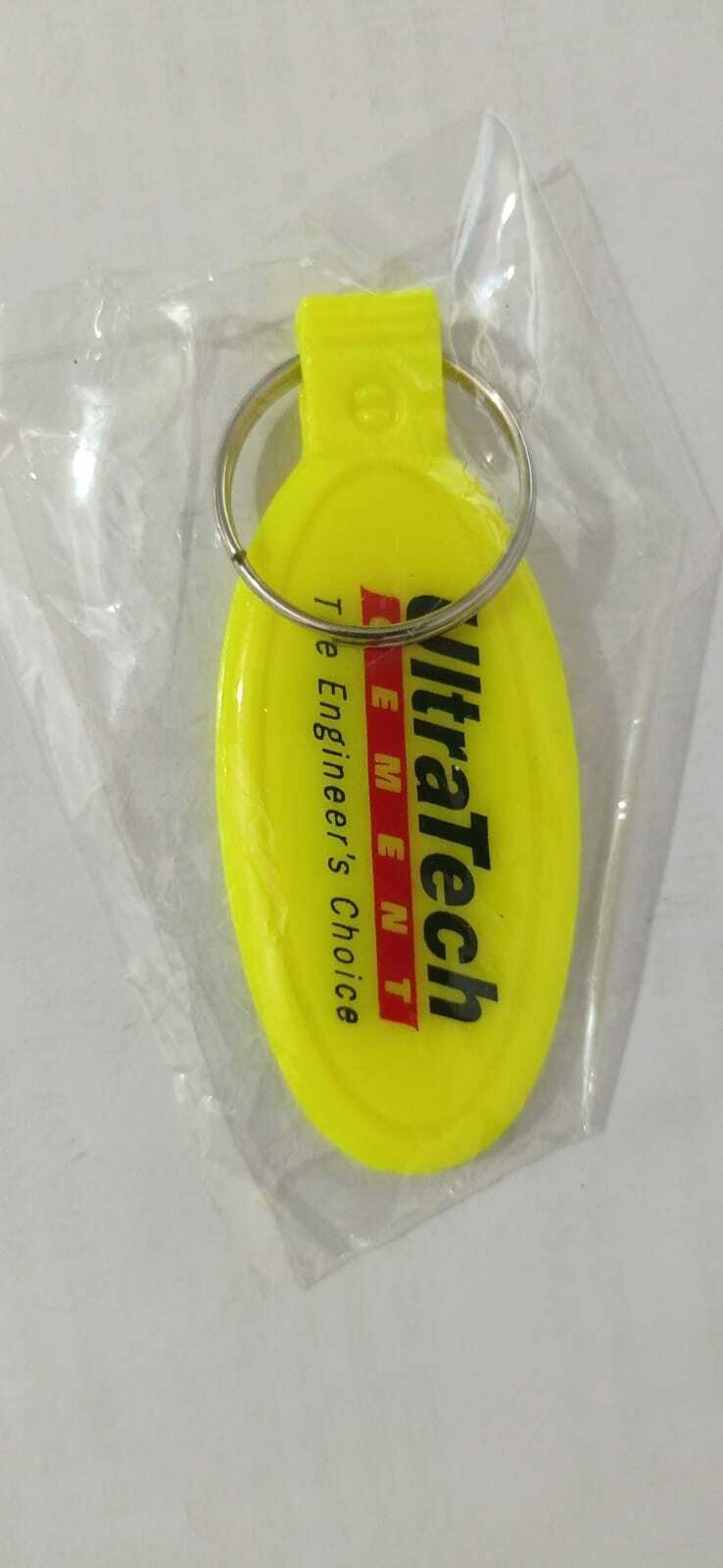 Abs Plastic Keychain - Abs Plastic, 50x30 Mm, Brown, Rectangular Shape, Metal Ring Attachment | Ideal For Promotional Use And Customer Giveaways