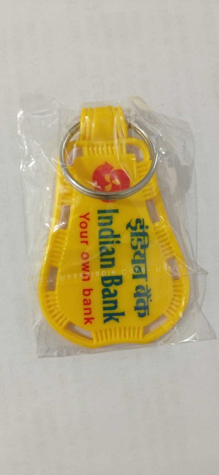 Abs Plastic Keychain - Abs Plastic, 50x30 Mm, Brown, Rectangular Shape, Metal Ring Attachment | Ideal For Promotional Use And Customer Giveaways