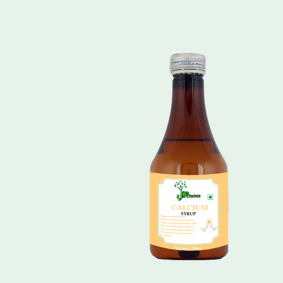 Calcium Syrup - Herbal Supplement For Bone Health | Tonic & Syrup Form, Supports Calcium Absorption, Muscle Function & Digestive Health