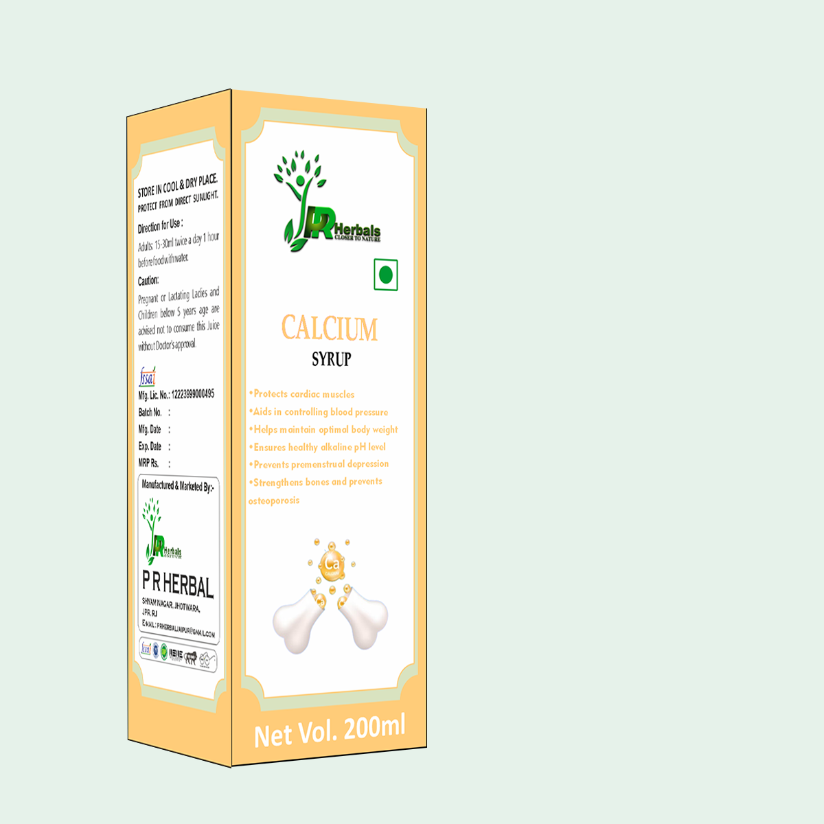 Calcium Syrup - Herbal Supplement For Bone Health | Tonic & Syrup Form, Supports Calcium Absorption, Muscle Function & Digestive Health