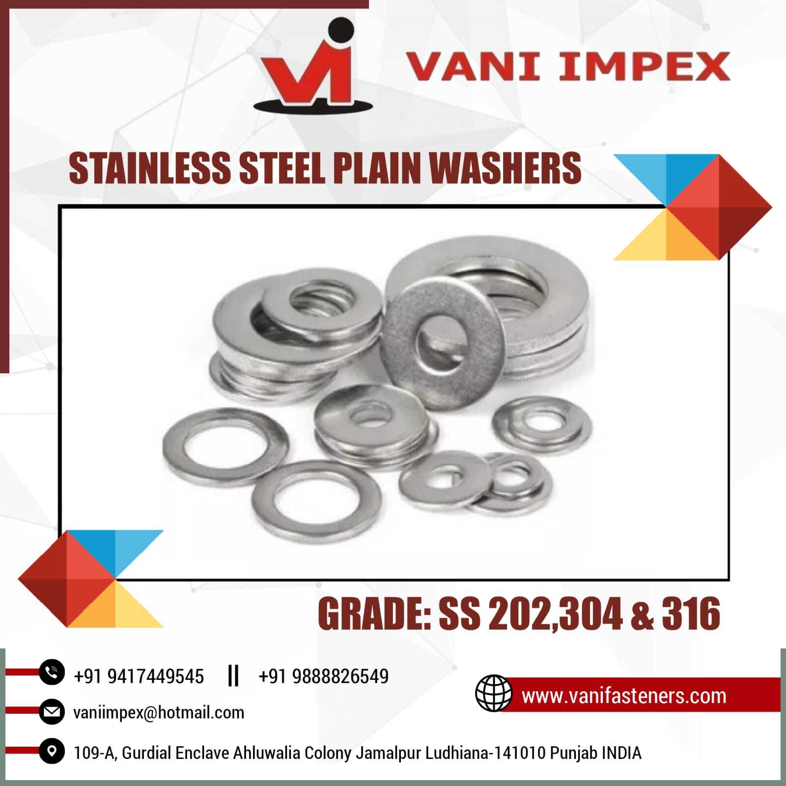 Ss 304 Plain Washer - Stainless Steel, Sizes M2 To M36, Grades Ss 202, Ss 304, Ss 316 | Non-corrosive, High Stress Bearing, Perfect Gripping Action